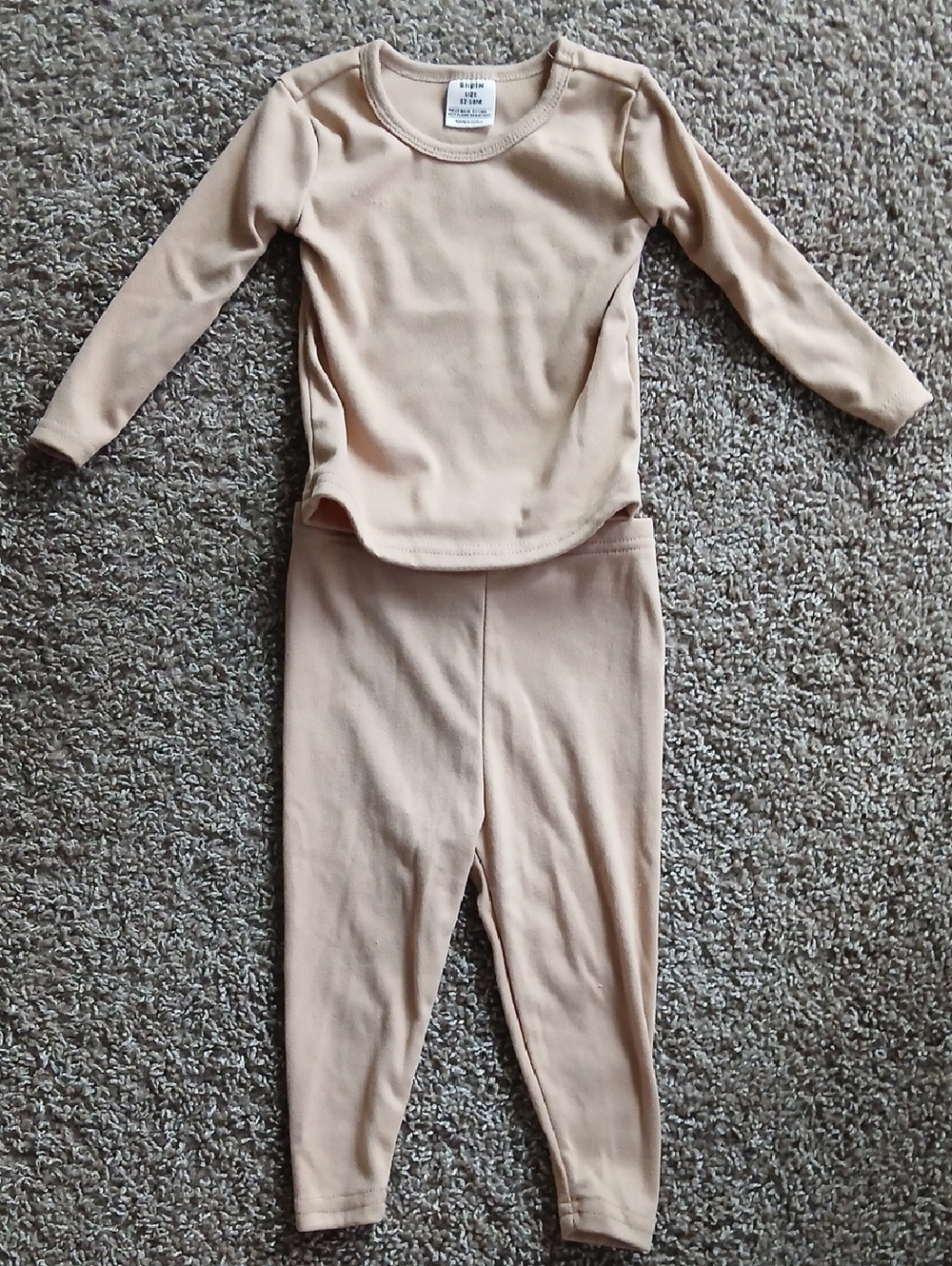 SHEIN Beige 12-18m Long Sleeve Top & Leggings Set | Unisex